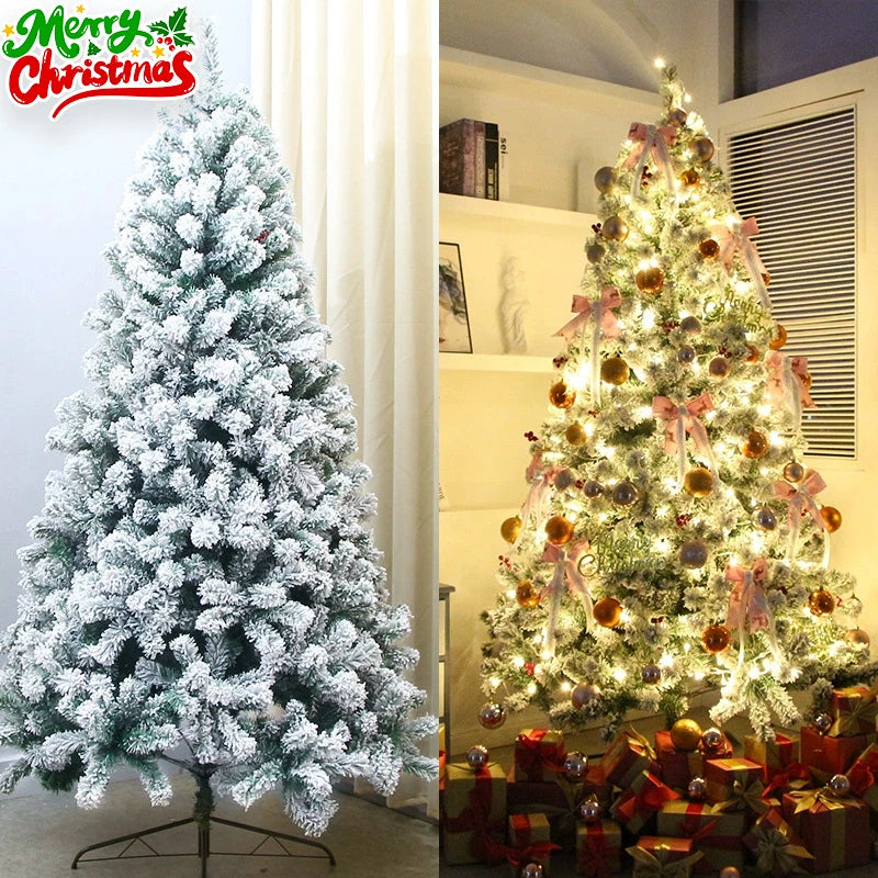 White Flocked PVC Christmas Tree Realistic Snow Effect Artificial Pine