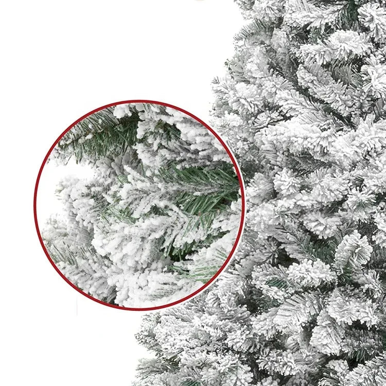 White Flocked PVC Christmas Tree Realistic Snow Effect Artificial Pine