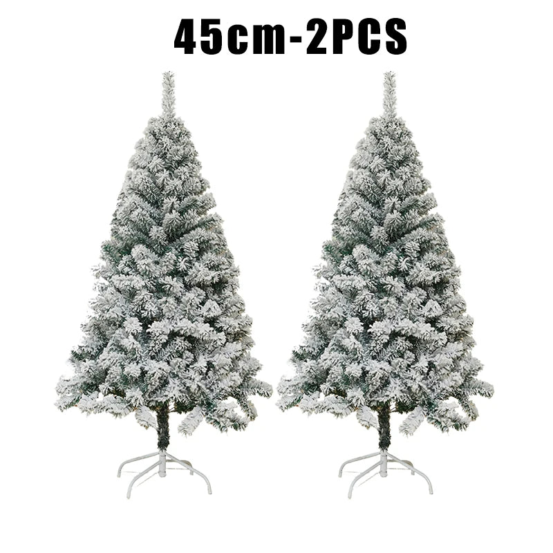 White Flocked PVC Christmas Tree Realistic Snow Effect Artificial Pine