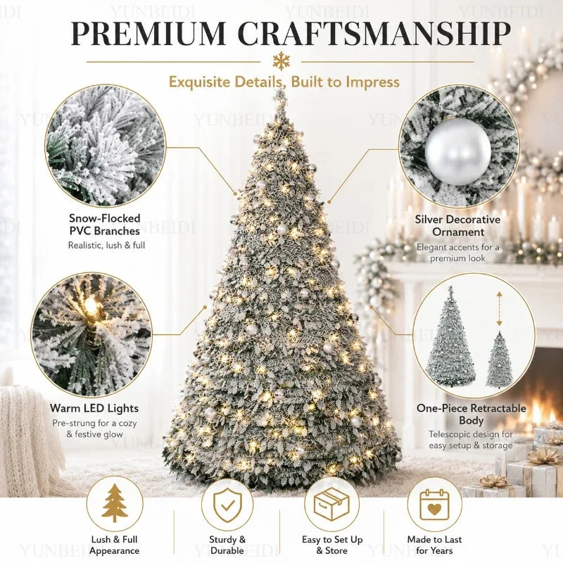 Integrated Foldable Christmas Tree with Ornaments LED 150cm/180cm