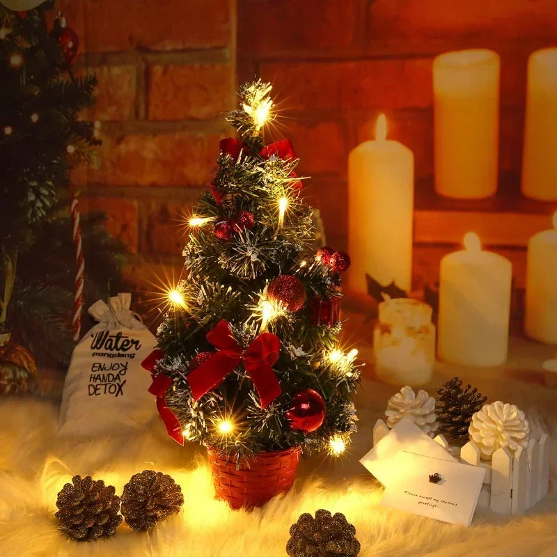 Tree Mini Xmas Tree Christmas Decoration Desktop Ornament New Year Gift 40CM LED